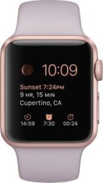 Apple Smart Watch Apple Watch Sport 38 mm Rose Gold Aluminium Case with Sport Band at flipkart